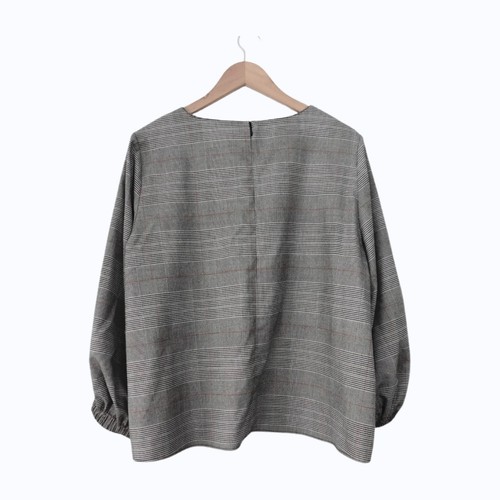 ~SS~ Size 16 WITCHERY Blouse, 3/4 Sleeve - Grey Plaid Houndstooth (Flaws) - Picture 12 of 17