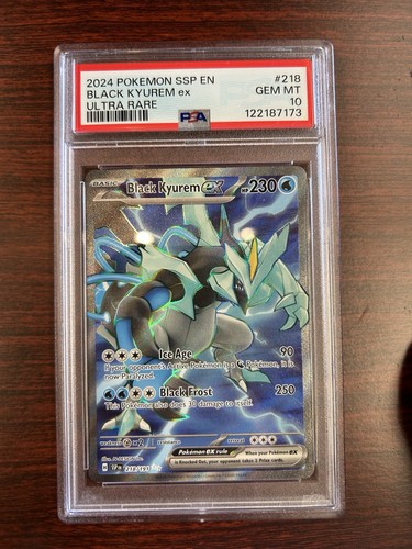 2024 Pokemon SSP En-Surging Sparks Ultra Rare #218 Black Kyurem EX PSA 10