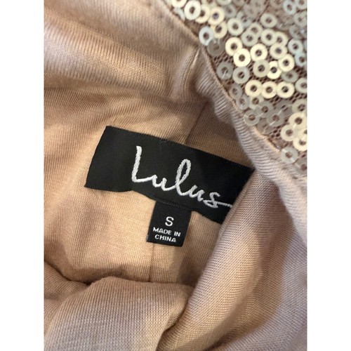 Lulus Chic Celebration Champagne Sequin Maxi Dress Women's Small Cocktail Party - Picture 7 of 10