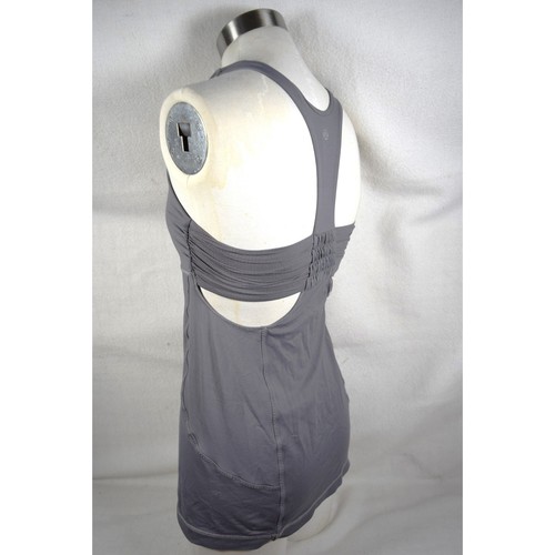 Lululemon Tank Grey Racerback Top Built-in Bra Yoga Shirt Stretch Size S (4-6) - Picture 3 of 11
