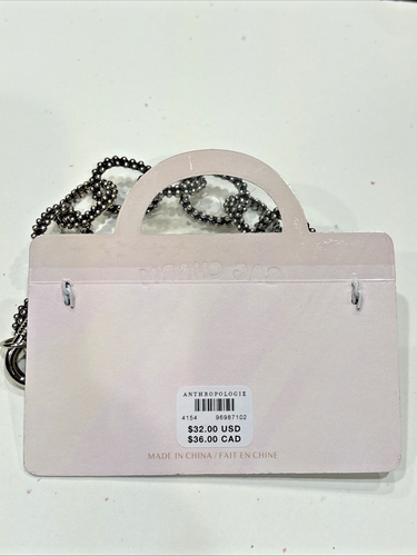 NWT ANTHROPOLOGIE Purse Bag Charm Chain Burnished Silver w/ Textured  Oval Links - Picture 6 of 9