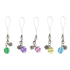 Lucky Four Leaf Clovers Phone Charm Keychain Multipurpose Bag Hanging Accessory