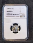 1943-D Mercury Dime 10c NGC MS66 FB