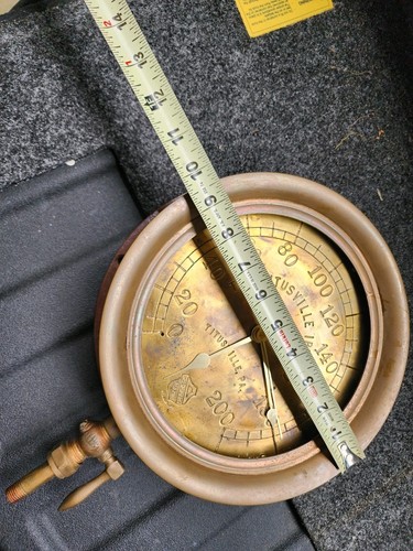 Antikes Ashcroft 200 psi Manometer Titusville Iron Co. Uhr Steampunk - Bild 7 von 7