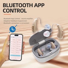 RIC Hearing Aids Rechargeable Bluetooth-With Phone App Hearing Test Digital OTC