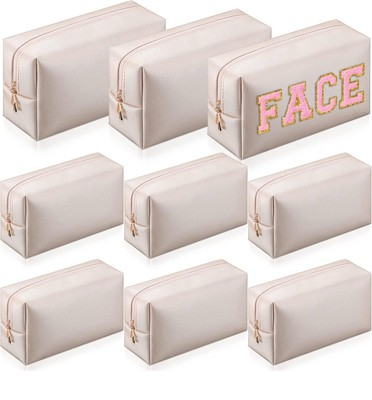 #ad #ad 9 Pcs Makeup Bags PU Double Zippers Cosmetic Bag Makeup Toiletry Pouch Bulk P...