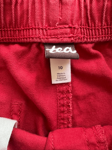 Tea boys 100% cotton red brick pull on shorts 10 Quality natural fibers - Picture 2 of 5