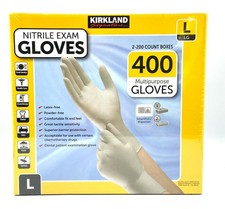 Kirkland Signature. Nitrile Exam Gloves, Large, 400 Count