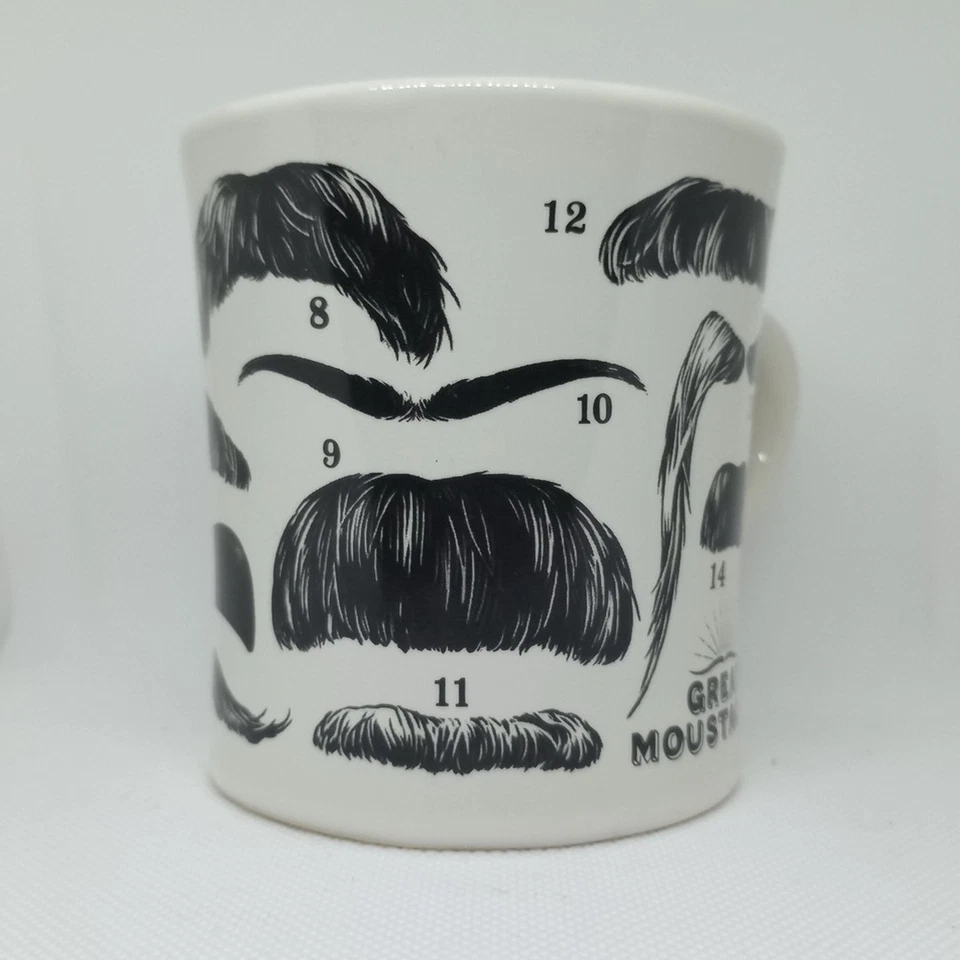 Taza de bigote famosa Great Moustaches 11 oz taza de té de café 3,75" de alto - 2007 Foto 4 de 4