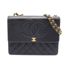 Chanel Deauville Matelasse Lambskin Shoulder Bag Women Black One Size