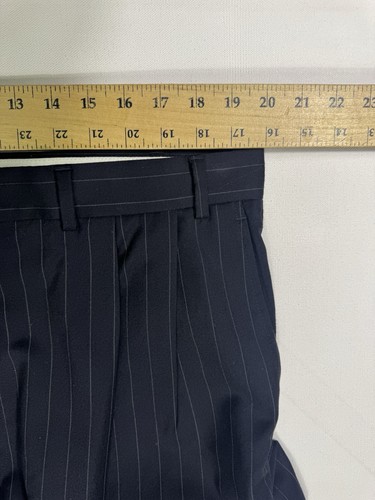 Oscar De La Renta Mens Suit Wool 2 Piece 46XL 40x32 Double Breasted Pinstripe - Picture 16 of 19