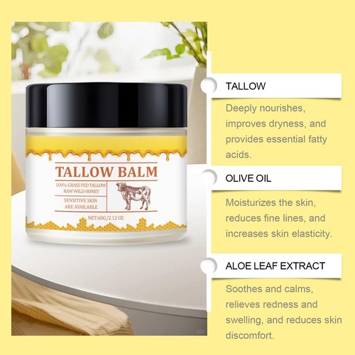 Beef Tallow for Skin,Tallow and Honey Balm, Natural Grass Fed Beef Tallow & R... - Bild 6 von 7