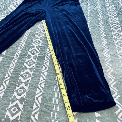 Pantalones de terciopelo azul R&M Richards Karen Kwong talla 16 cintura elástica - Imagen 7 de 9