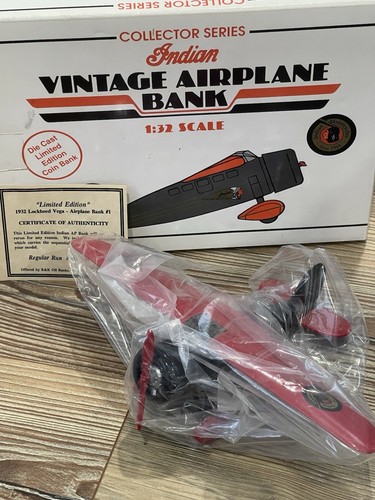 Indian Motorcycles Vintage Die cast Airplane Bank