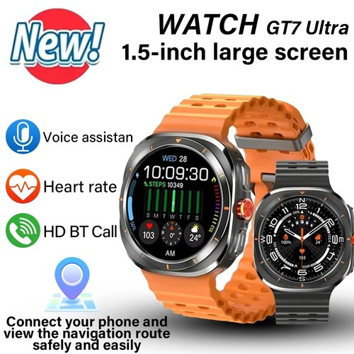 LAXASFIT GT7 Ultra Smart Watch 2025 Bluetooth Fitness Heart Rate AMOLED Gift Gym - Picture 1 of 34