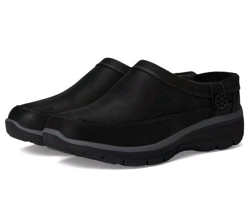Woman's SKECHERS Easy Going Sweet Latte Size 11 Black Vegan Memory Foam  Slip-on