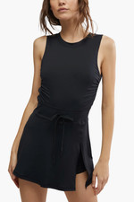 NEW FREE PEOPLE FP MOVEMENT BLACK EASY DOES IT MINI DRESS ROMPER SZ XS