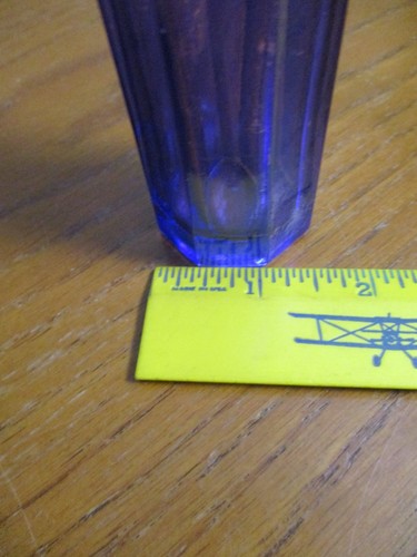 Cobalt Blue 8-Sided Glass Bottle with Cork - 7.25" tall - Picture 6 of 6