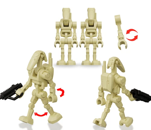 2x, 4x, or 8x POSEABLE (!!) Custom Battle droid minifigures - star wars lego