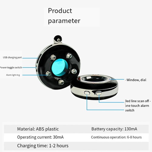 Détecteur Caméra Sombre Portable Convivivial Équipé d'un Système d'Alarme - Picture 2 of 8
