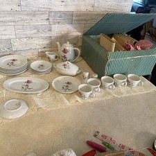 Vintage Porcelain Toy Tea Set - Made in Japan - 25 Pieces - Original Box