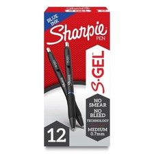 Sharpie S-Gel Pen 2096152, Blue Gel Ink, 0.7mm Medium Point, Box of 12 Pens