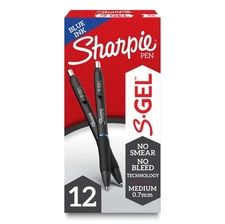 Sharpie S-Gel Pen 2096152, Blue Gel Ink, 0.7mm Medium Point, Box of 12 Pens