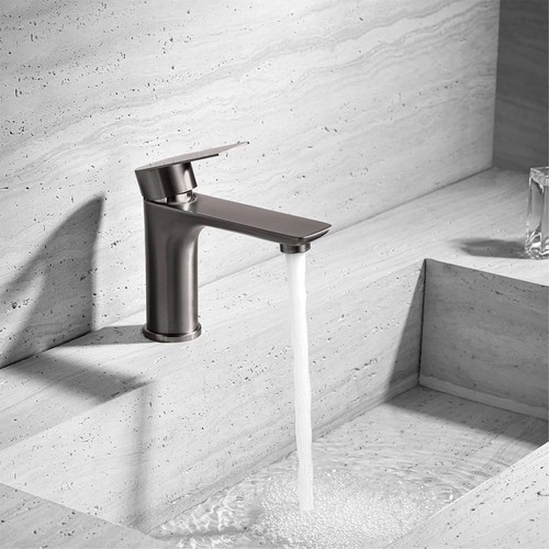 Matt Schwarz/Grau Edelstahl Waschtischarmatur Einhand Waschtischarmatur Wasserhahn - Bild 4 von 25