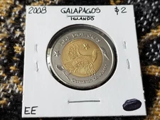Galapagos Islands 2 Dollars 2008 Almost Uncirculated Fantasy Issue Tariff Incl