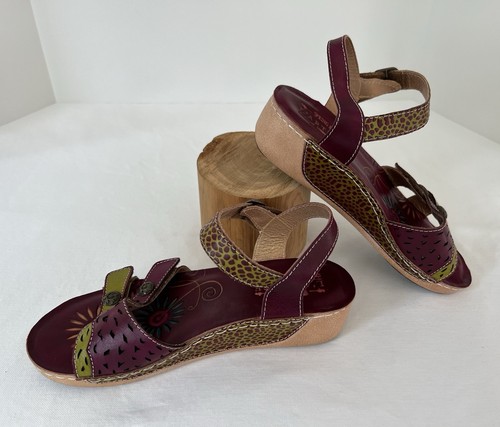 L'Artiste Spring Step Freja Womens 39 US 8.5-9 Wedge Heel Ankle Strap Leather - Picture 4 of 18