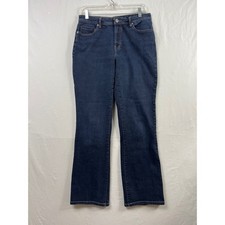 Chico's Platinum Jeans Womens Size 1 Regular Dark Wash Straight Leg Denim Indigo