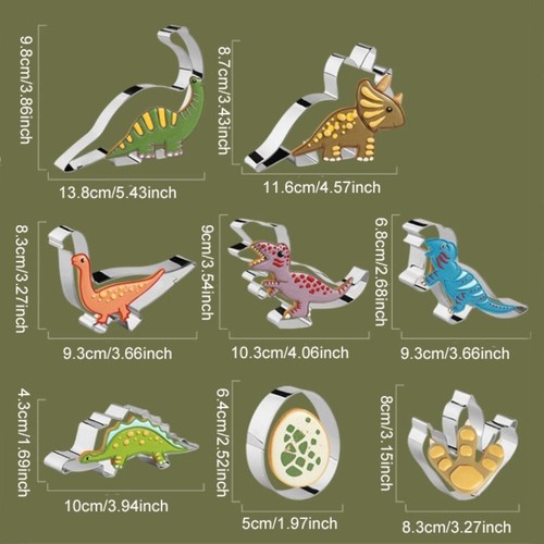 Animal Shape Dinosaur Biscuit Mold Stainless Stell Biscuit Cutting Festivals - Picture 13 of 18