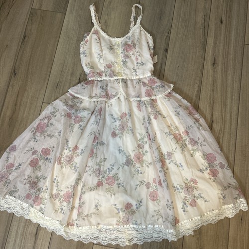 Gunne Sax Blumenkleid Fee launisch romantisch feminin kokett Spitzenbesatz Größe 13 - Bild 1 von 12