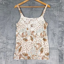 Womens Top Large Boho Paisley Floral Peasant Crochet Retro Hippie Gauzy Fairy