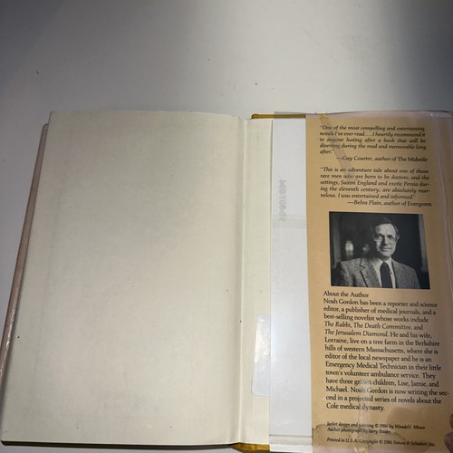 The Physician by Noah Gordon 1986 Hard Cover1st Edition 1st Print Ex Library - Picture 12 of 12