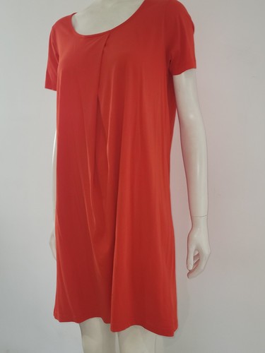 Toast Red Cotton Smock UK 14 EU 42 Jersey Long Tunic Top Supima Dress Round-Neck - Picture 11 of 11