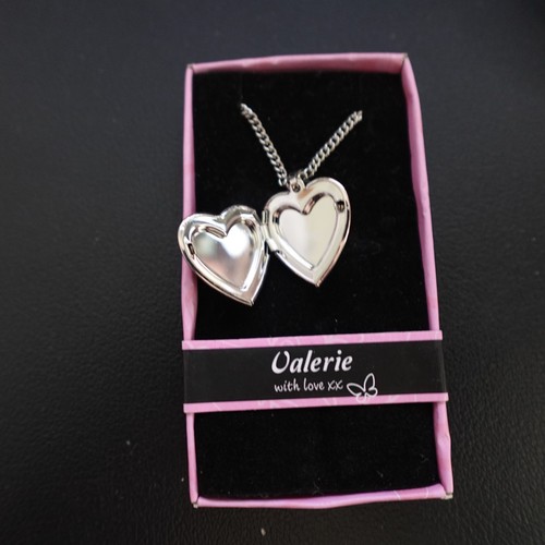 Valerie Locket Necklace Personalized 16" Metal Heart Love Classy Name Gift - Picture 2 of 4