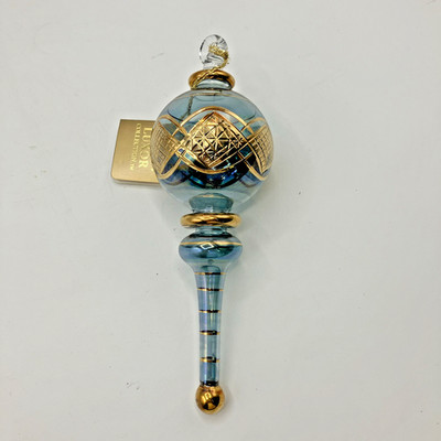 Kurt S. Adler Luxor Egyptian Glass Ornament Gold Trim 7.5''