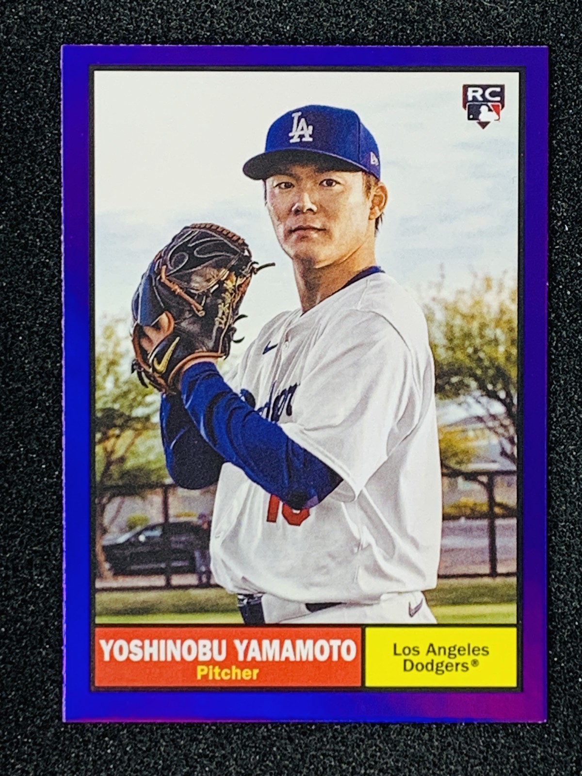 2024 Topps Archives #61 Yoshinobu Yamamoto Purple Foilboard Dodgers RC