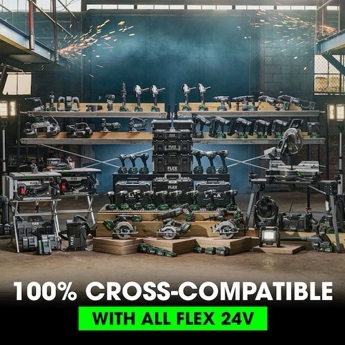 FLEX 24V 1/2-In. Trapano a percussione 2 velocità con kit modalità turbo + set regalo 2 batterie - Foto 8 di 9