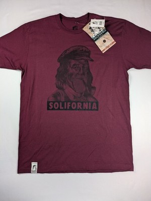 Size Medium (19x28)- Solifornia Fishing Streetwear Graphic Tee - Burgundy  - NWT