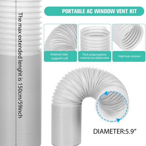 Tragbare AC Fenster Entlüftung Kit mit 5,9" Abluftschlauch Universal Tragbare Klimaanlage... - Bild 4 von 6