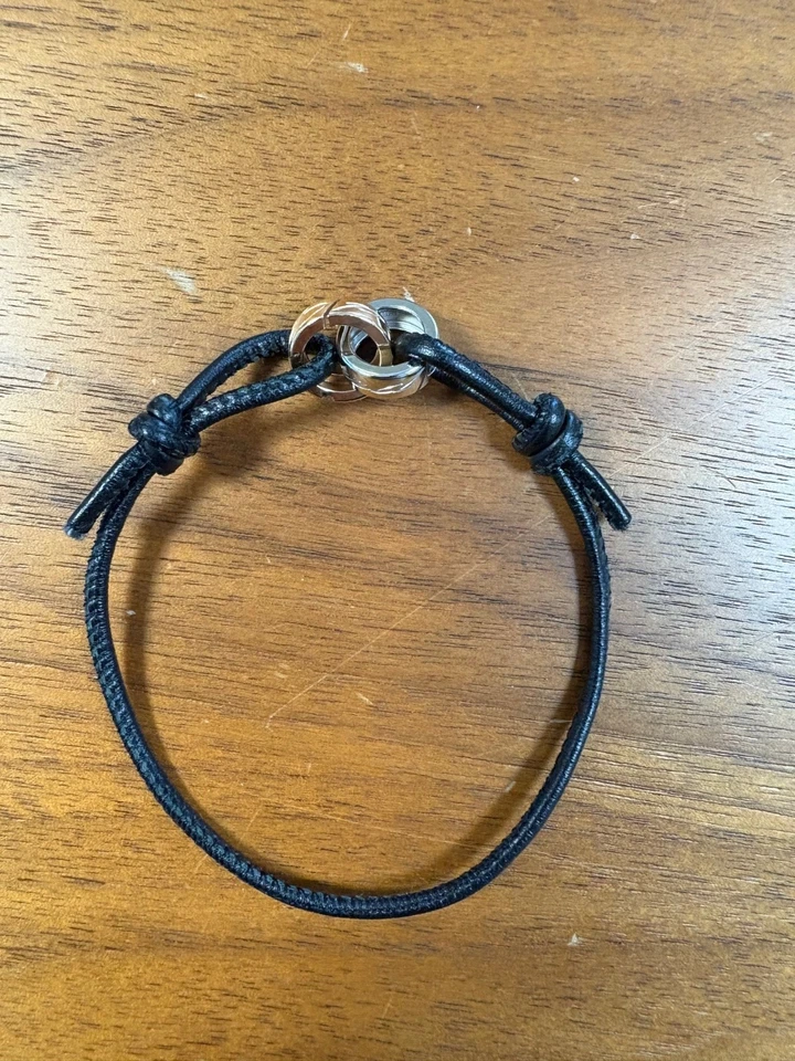 Pulsera Chopard Oro Amarillo 18k y Oro Blanco con Cuero Genuino Foto 3 de 4