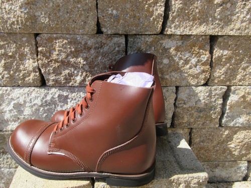 Vintage US Army Stiefel Low Ankel Service Boots Schnürstiefel WWII Rockabilly - Picture 2 of 24