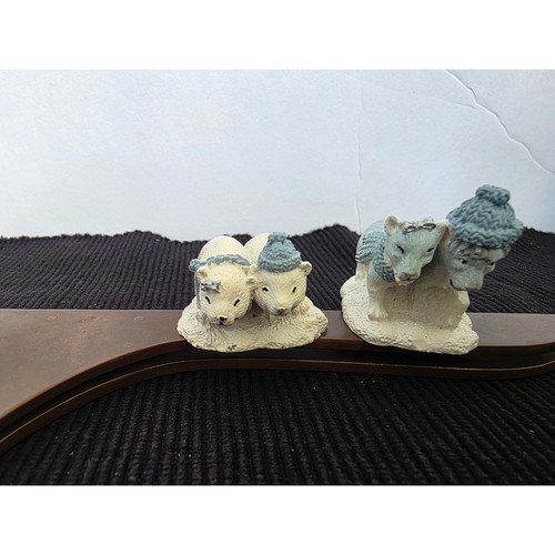 Pequeñas figuras de oso polar y león para invierno o Navidad pueblo azul blanco - Imagen 2 de 4