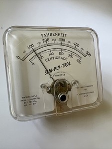 Vintage Fahrenheit Centigrade Sim-Ply-Trol Pyrometer Assembly Products Inc