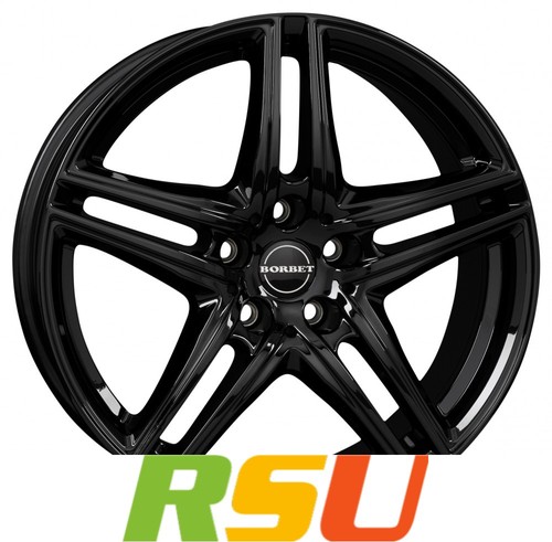Borbet XR black glossy 7.5x17" ET35 LK5 120 ML 72.5 Alufelgen 17 Zoll - Bild 1 von 3