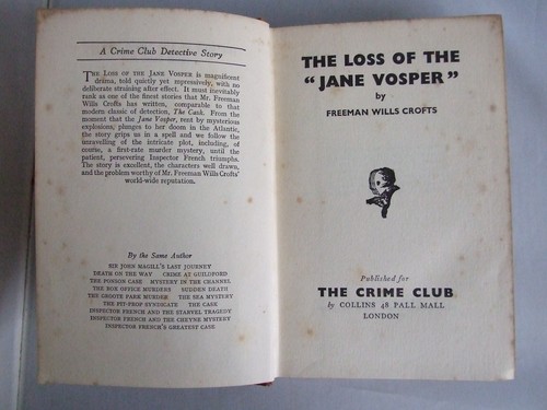 Freeman Wills Crofts The Loss of the Jane Vosper, 1936, 1st, Author's Own Copy - Picture 4 of 8