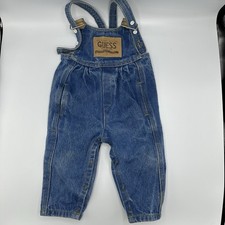 Vintage 90's Baby Guess Denim Overalls Size 18M USA Made Jean one piece EUC 