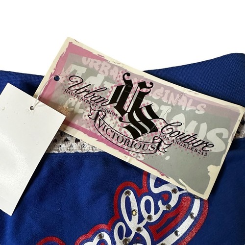 Victorious Blue LOS ANGELES Graphic one shoulder top NEW Size Small Dodgers - Picture 4 of 13